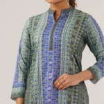 Womens Blue Printed Three Picec Set - Image 6