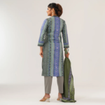 Womens Blue Printed Three Picec Set - Image 4