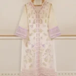 TWO PIECE PURE ORGANZA EMBROIDERED SHIRT