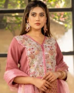 Pink Maroon Silk 3-Piece