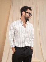 NEXURA White & Blue Stripe Shirt - Image 2