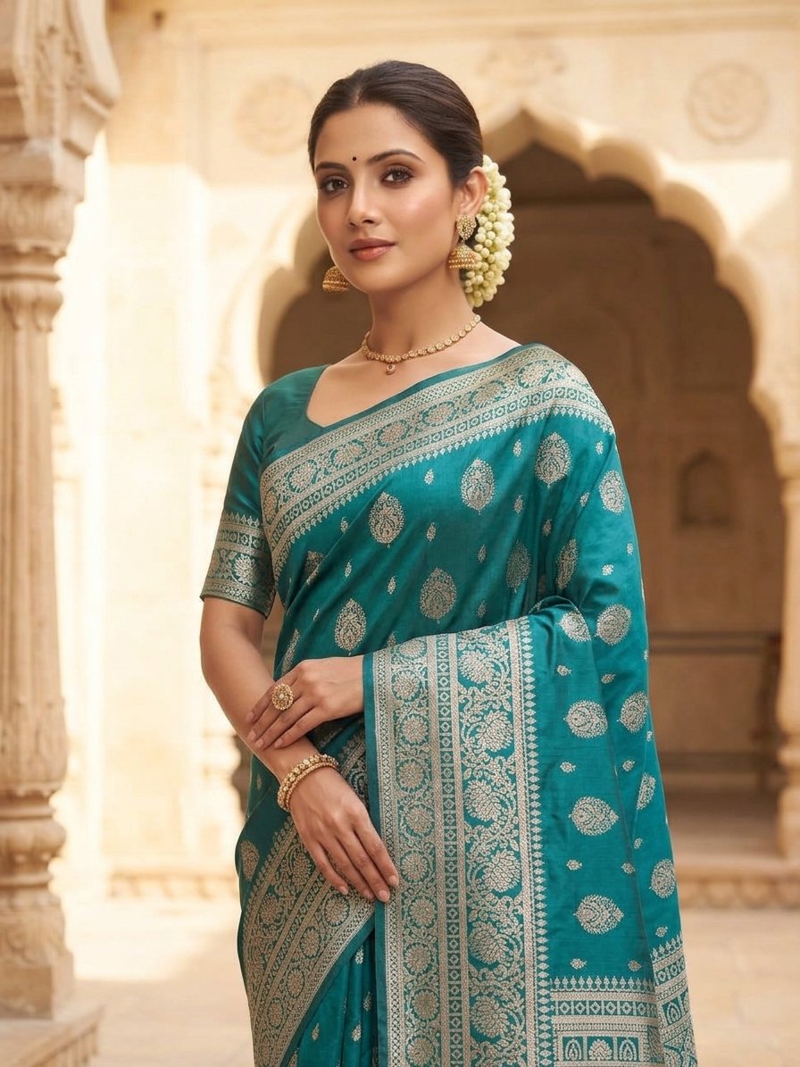 Gemini_Generated_Image_o7v7hfo7v7hfo7v7 (1) Exclusive Katan Silk Sarees - Image 1